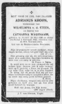 Bidprentje Adrianus kroon 1836